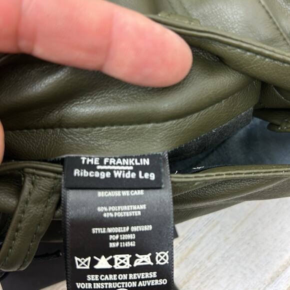 Blank NYC Franklin Womens 26 High Waist Wide Leg Green Vegan Leather Pants NEW - Picture 10 of 11